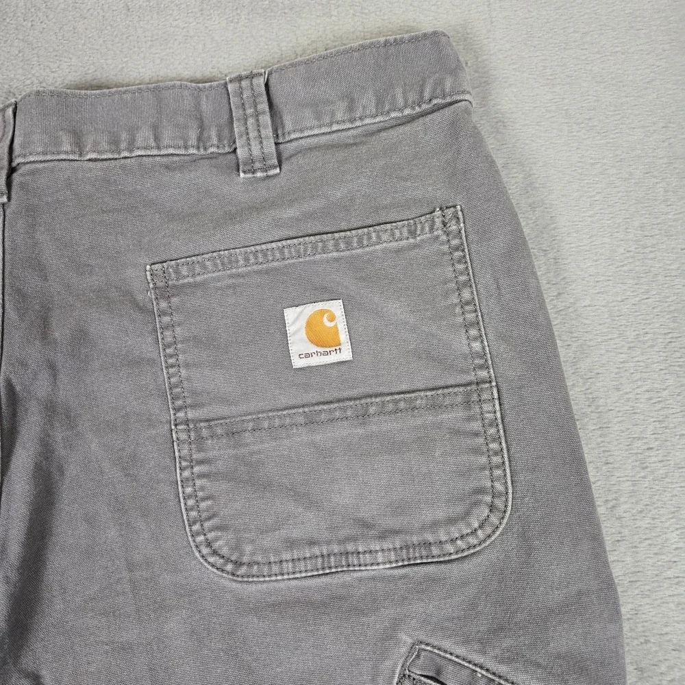 Carhartt Rugged Flex Pant Mens 40x32 Fit Relaxed Fit Gray Canvas Work 102291-039